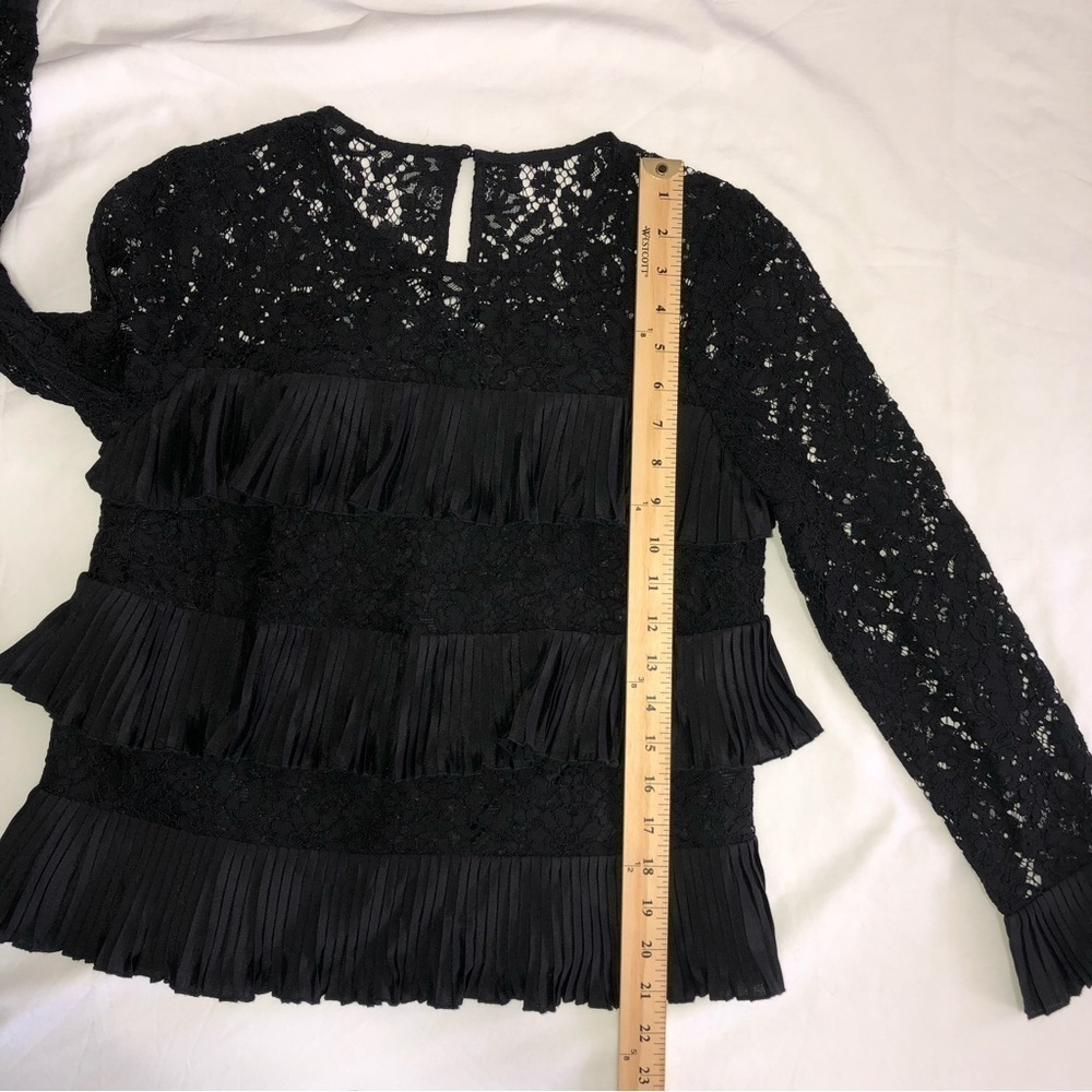 Dark Fairy Lace Top Size 4 Ruffle Long Sleeve Goth Witchy Romantic Wednesday - Picture 6 of 7